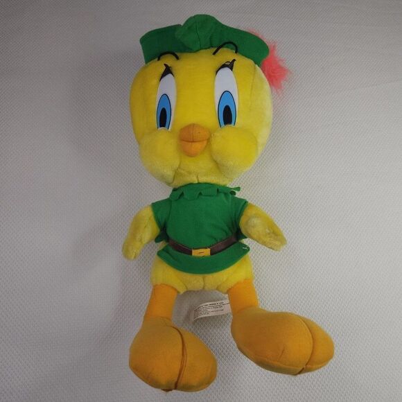 Vintage 90s Looney Tunes Tweety Bird Plush Robin Hood 19" Warner Bros Stuffed - Picture 6 of 7